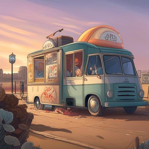 Vintage ice cream truck 1 AI Generated Artwork NightCafe Creator