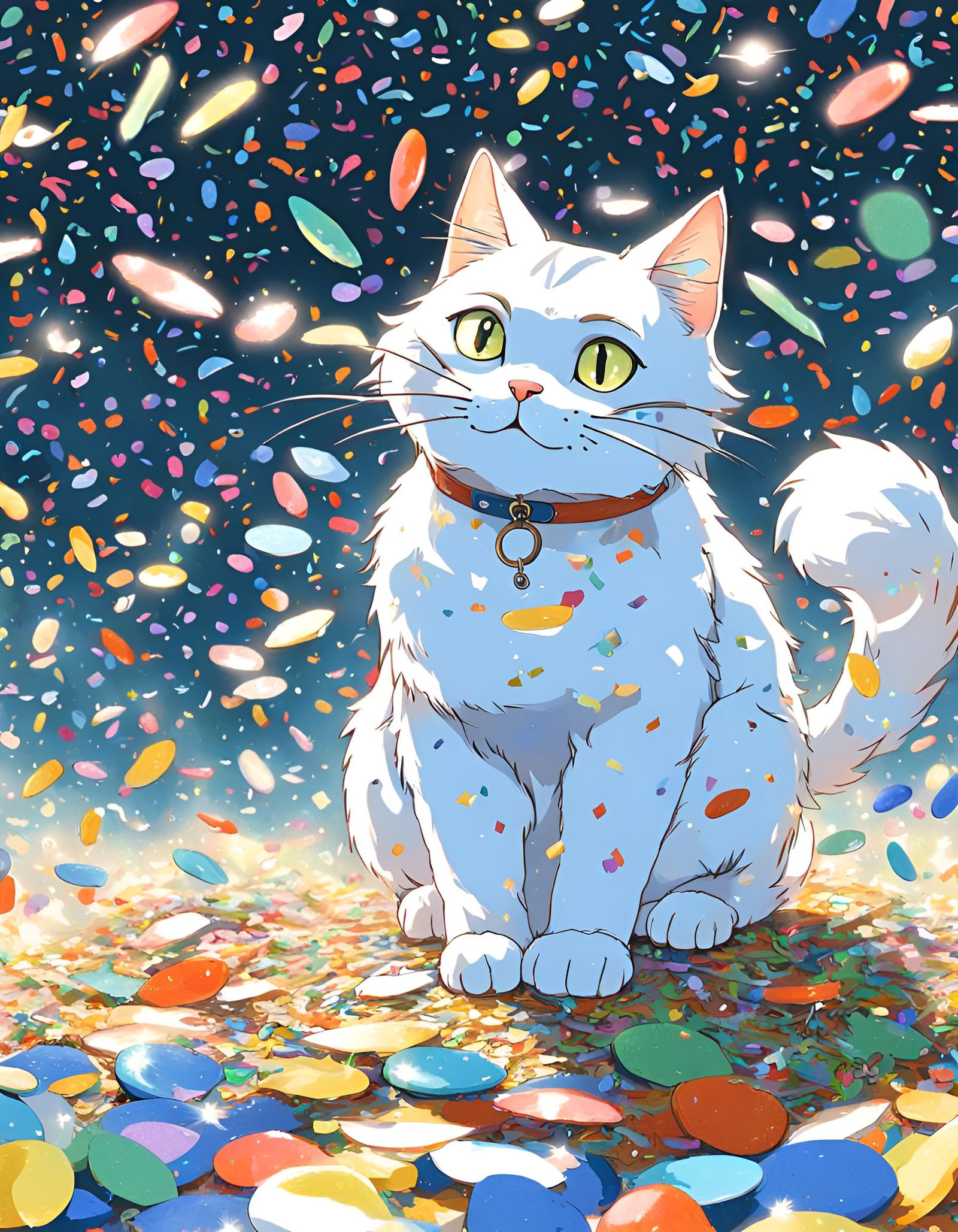 Ghibli confetti cat  by @Jude09