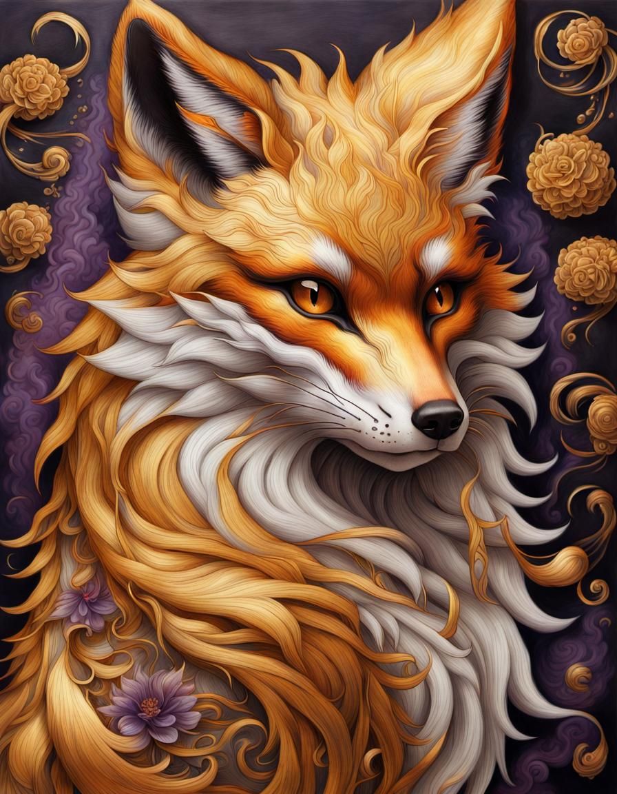 Celestial Kitsune - AI Generated Artwork - NightCafe Creator