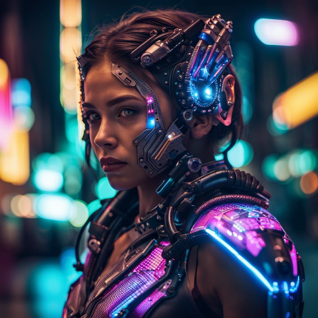 Portrait of a cyborg woman - AI Generated Artwork - NightCafe Creator