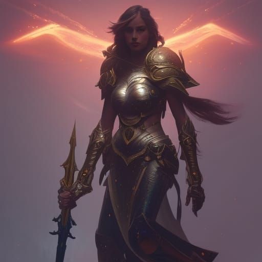 Female paladin  by @Matetex