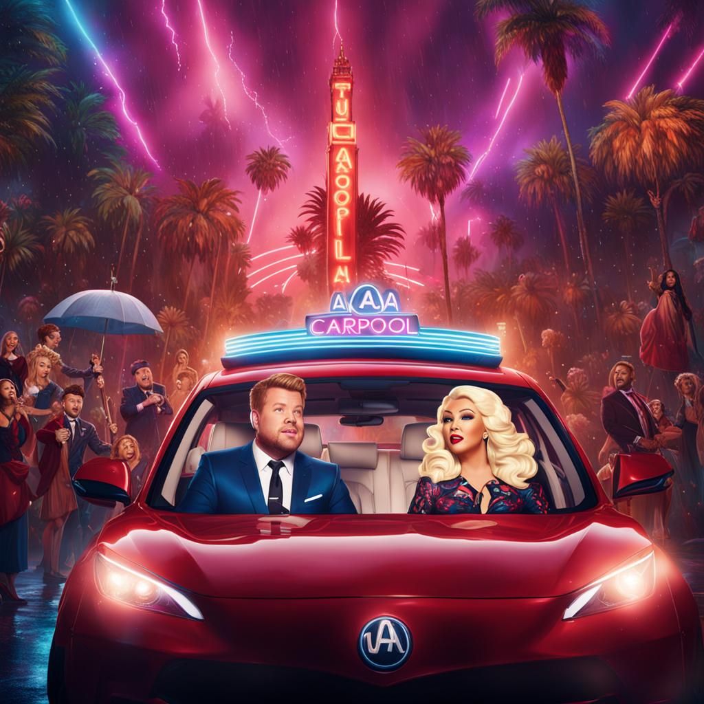 James Corden Carpool Karaoke With Christina Aguilera Ai Generated Artwork Nightcafe Creator 