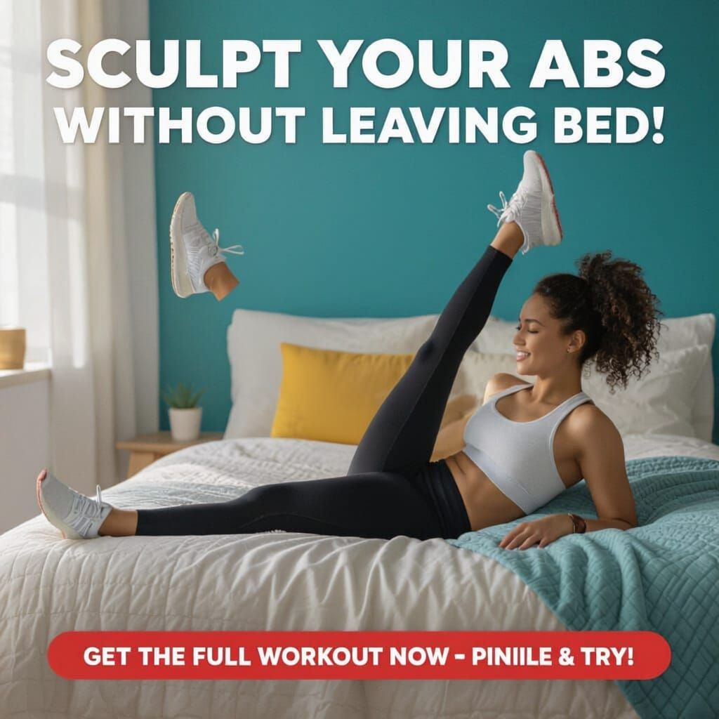 "Design a vibrant and motivational Pinterest pin image in vertical format (1000x1500 pixels) for a fitness topic titled 'Quick Abs Workout Y...