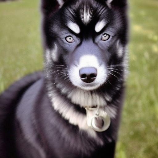 cute black huskies