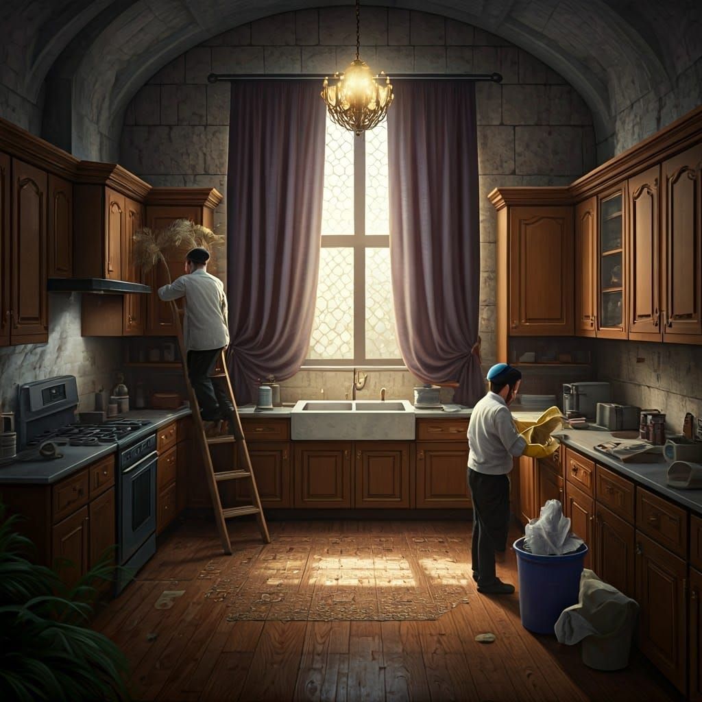 Traditional Orthodox Family Prepares for Passover with Joy a...