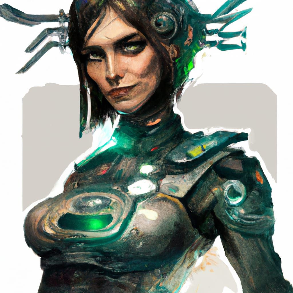 Cyberpunk Woman With Cybernautic Arm - Ai Generated Artwork - Nightcafe 