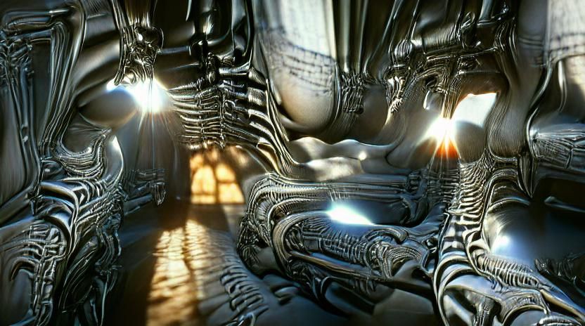 mythical technology being used hyperrealism H.R. Giger photo...