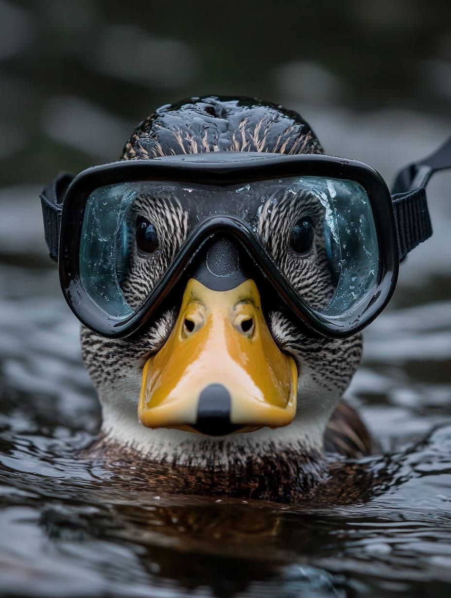 Duck in Dive Mask