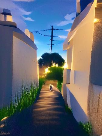 Peaceful evening walk