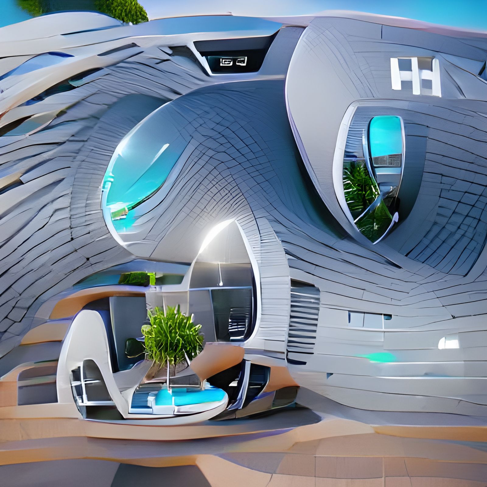 futuristic house - AI Generated Artwork - NightCafe Creator