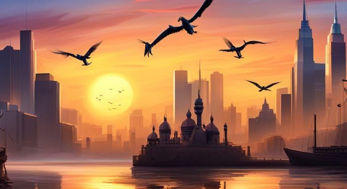 Sunset over the horizon
