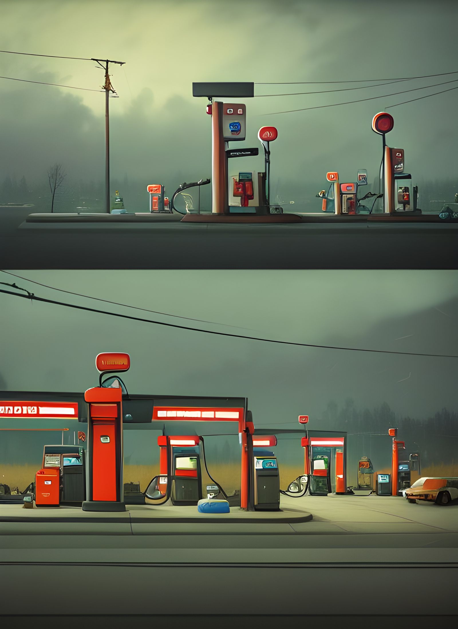 Petrol station - AI Generated Artwork - NightCafe Creator