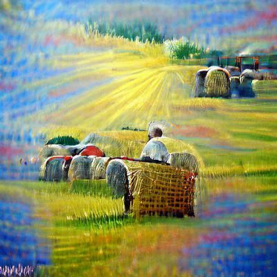 make hay while the sun shines detailed painting impressionis...