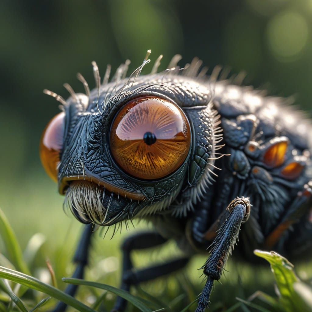 macro image of the eye of a flea   by @Missysmom