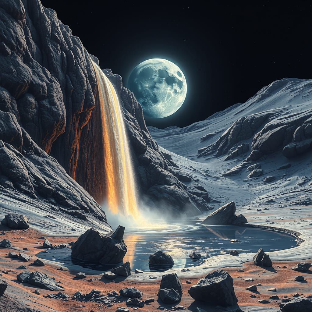 Lunar Waterfall   by @TechShishya