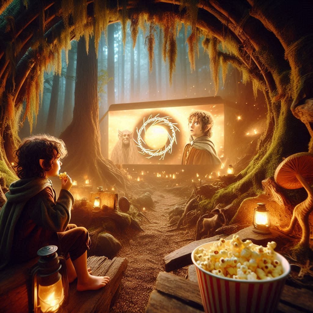 Frodo watching lord of the rings