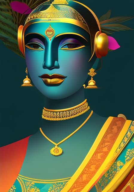 India culture long shot full body 5 woman artwork Pablo Pica...
