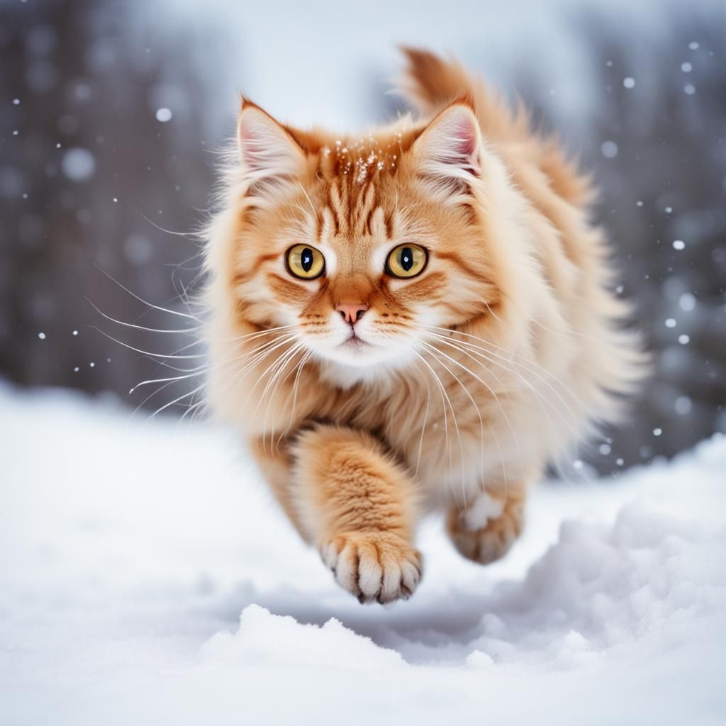 In a hurry.  by @Lisas Cat Cafe