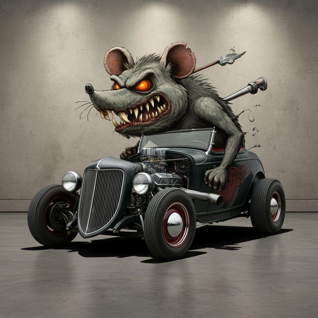 1965, ratfink monster, 1930s Hotrod Classic Car Vintage vinyl decal ...