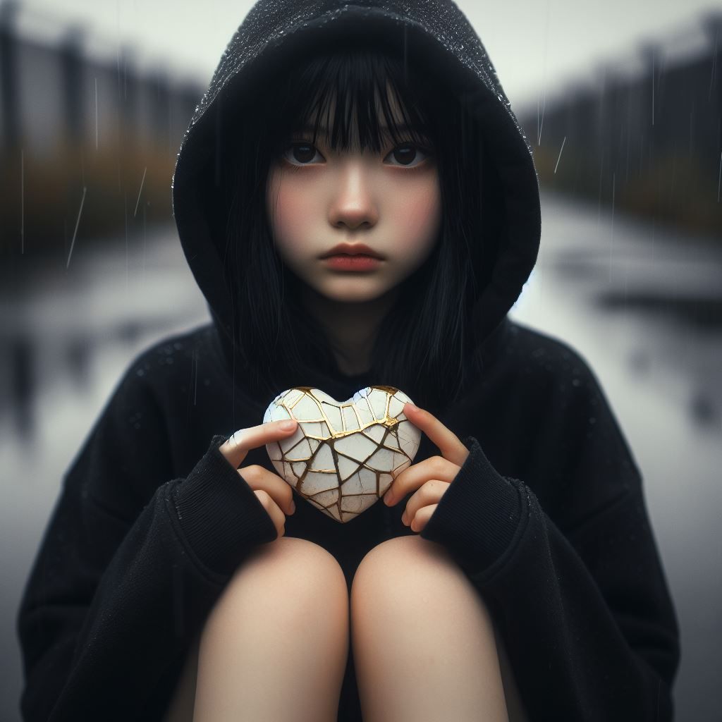 Kintsugi heart girl (photo)