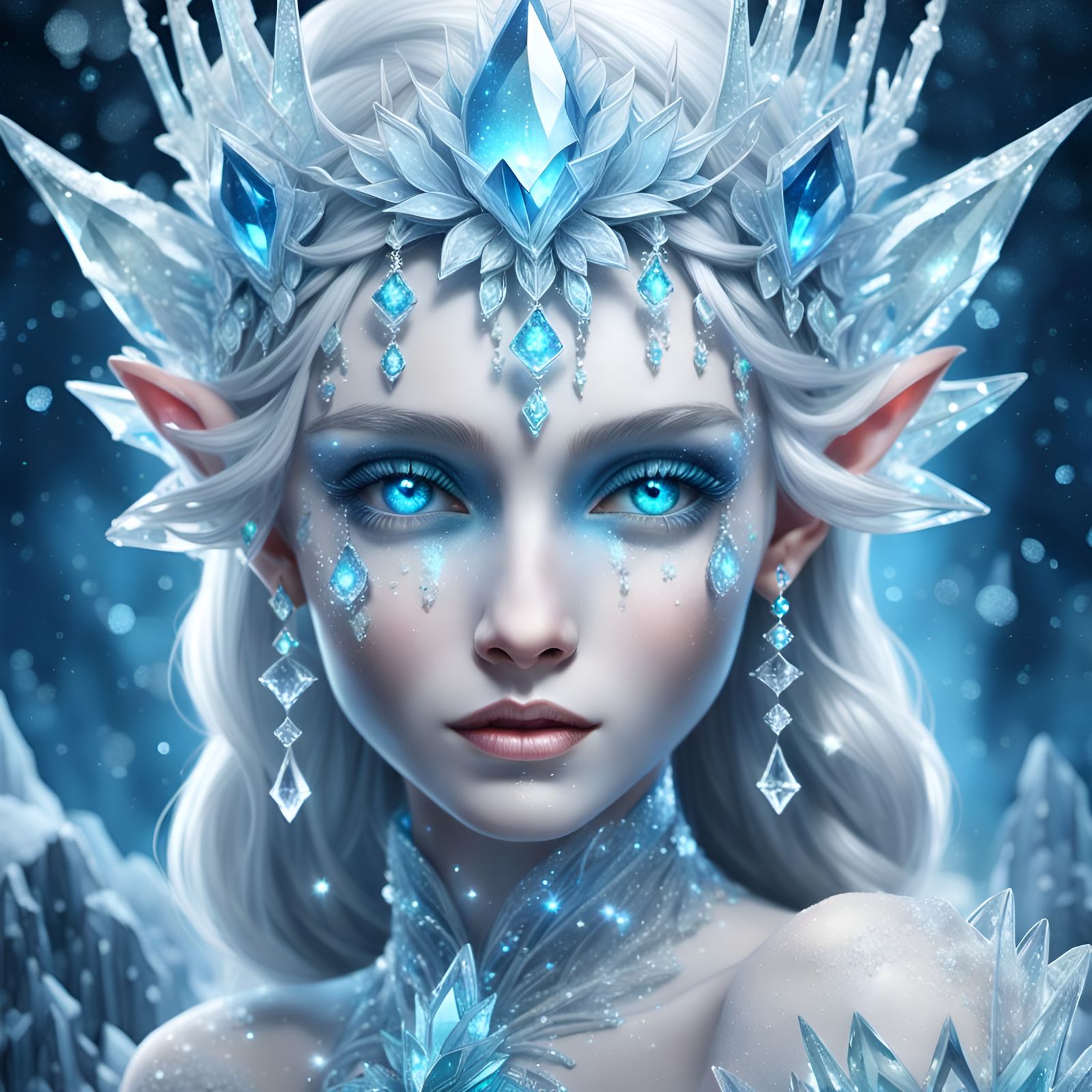 Icy Elf Princess - AI Generated Artwork - NightCafe Creator