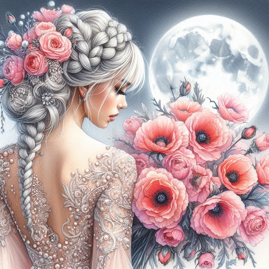 Novia observando la luna....