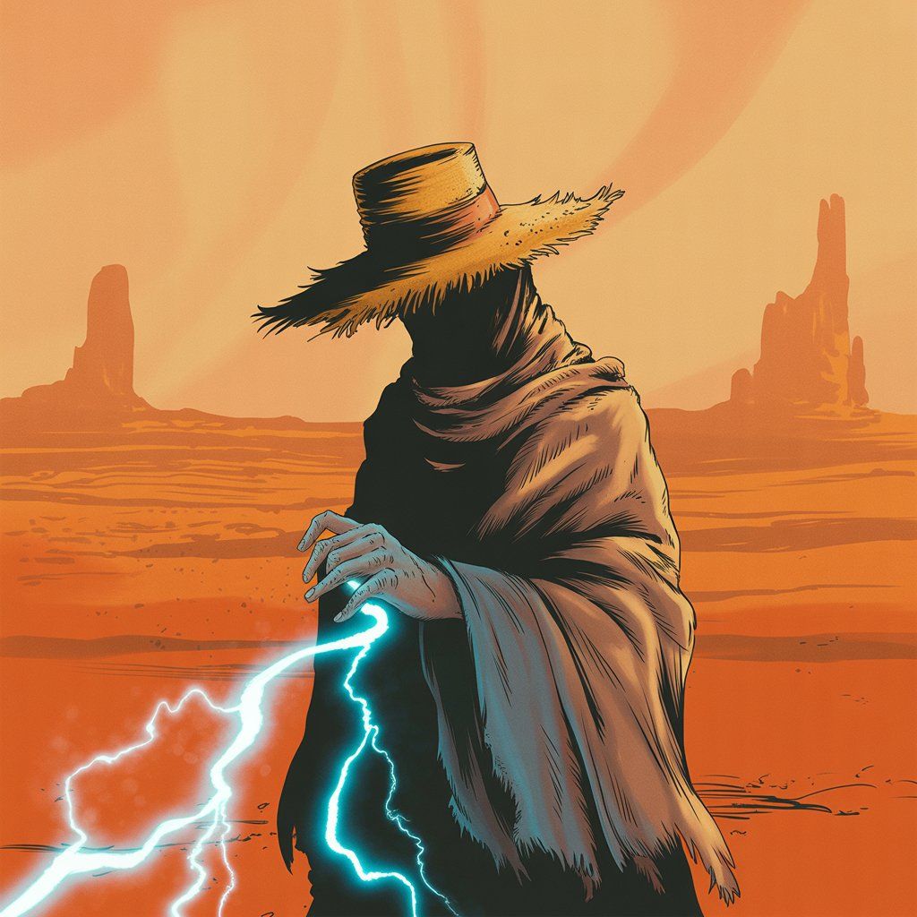Wizard with straw Hat