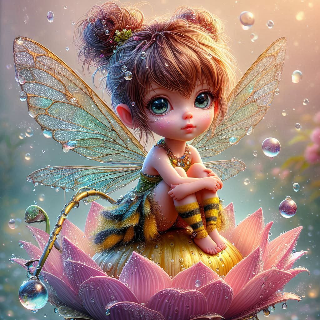 Little Elf Fairy on a flower (3)