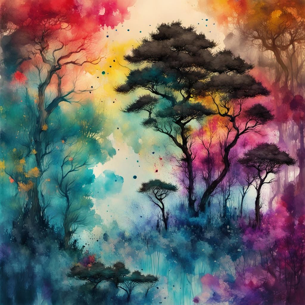 Ink Splatter tree  by @Rebecca Eriksson