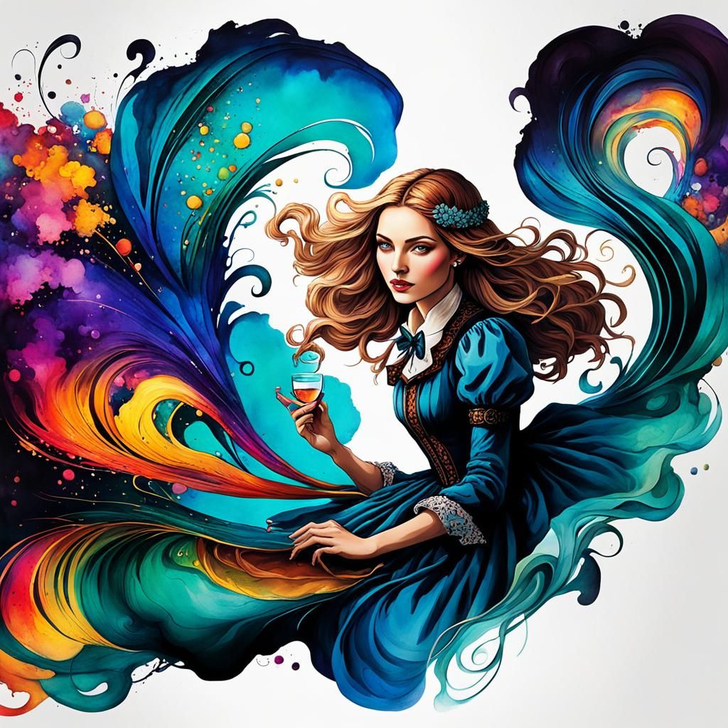 Create an image illustrating a young female character with C...