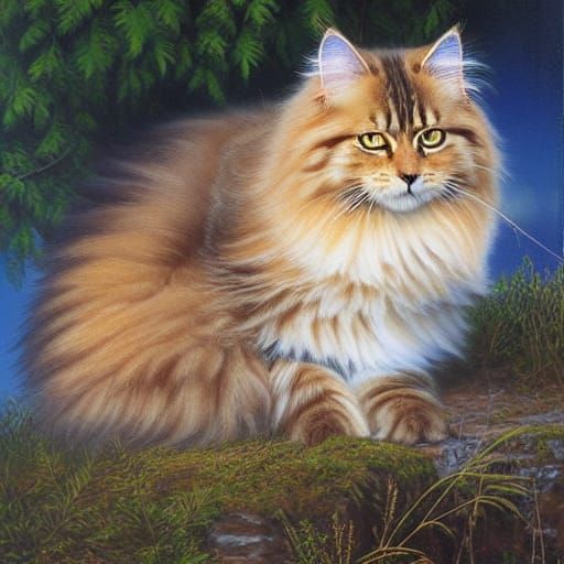 Siberian cat in Siberia