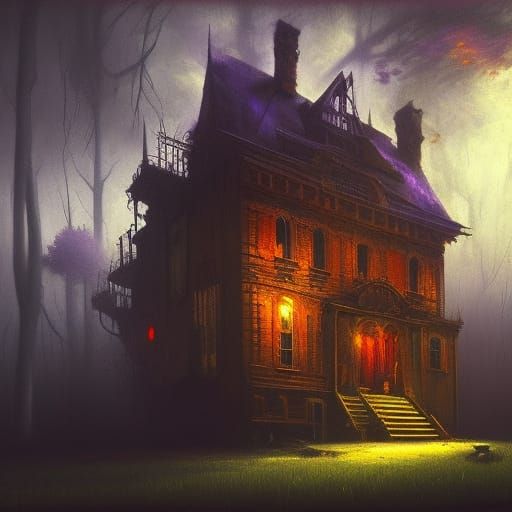 Ghost in a Haunted house ;

triadic colors ; light and shado...