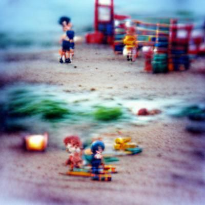 blurry childhood memory at beach