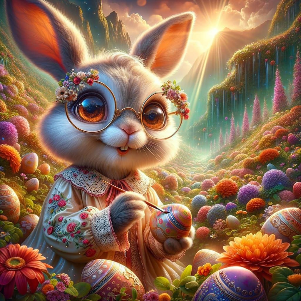 Easter Bunny under stress  by @EB