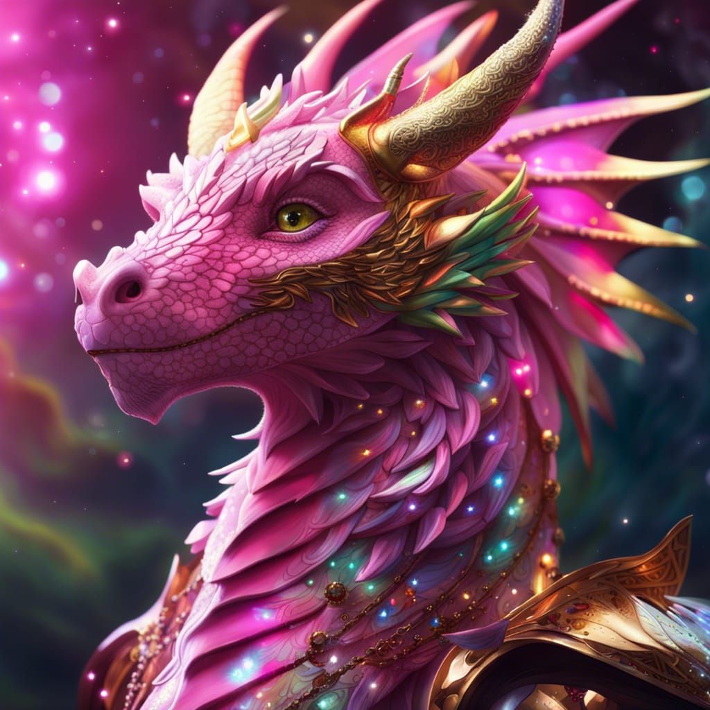 Pink dragon 2 - AI Generated Artwork - NightCafe Creator