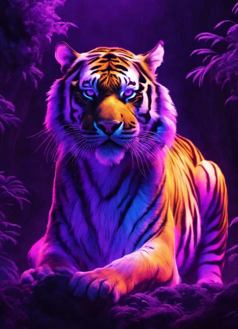 Black Light Kitties (tiger variant) - AI Generated Artwork - NightCafe ...