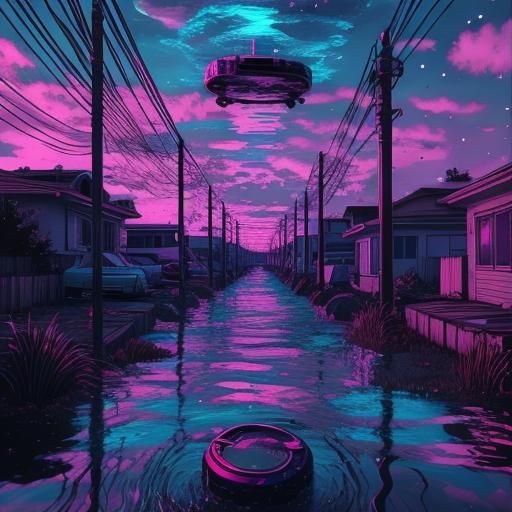  <lora:Sunken Suburb SD15:1.0>
Vaporwave Dreamscape: Submerged  Liminal Suburb