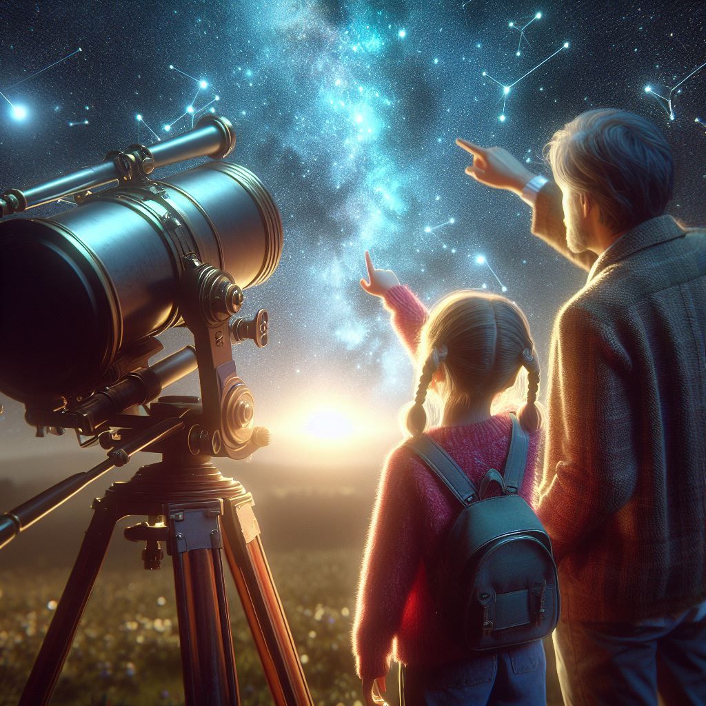Looking at constellations with dad  by @Ember