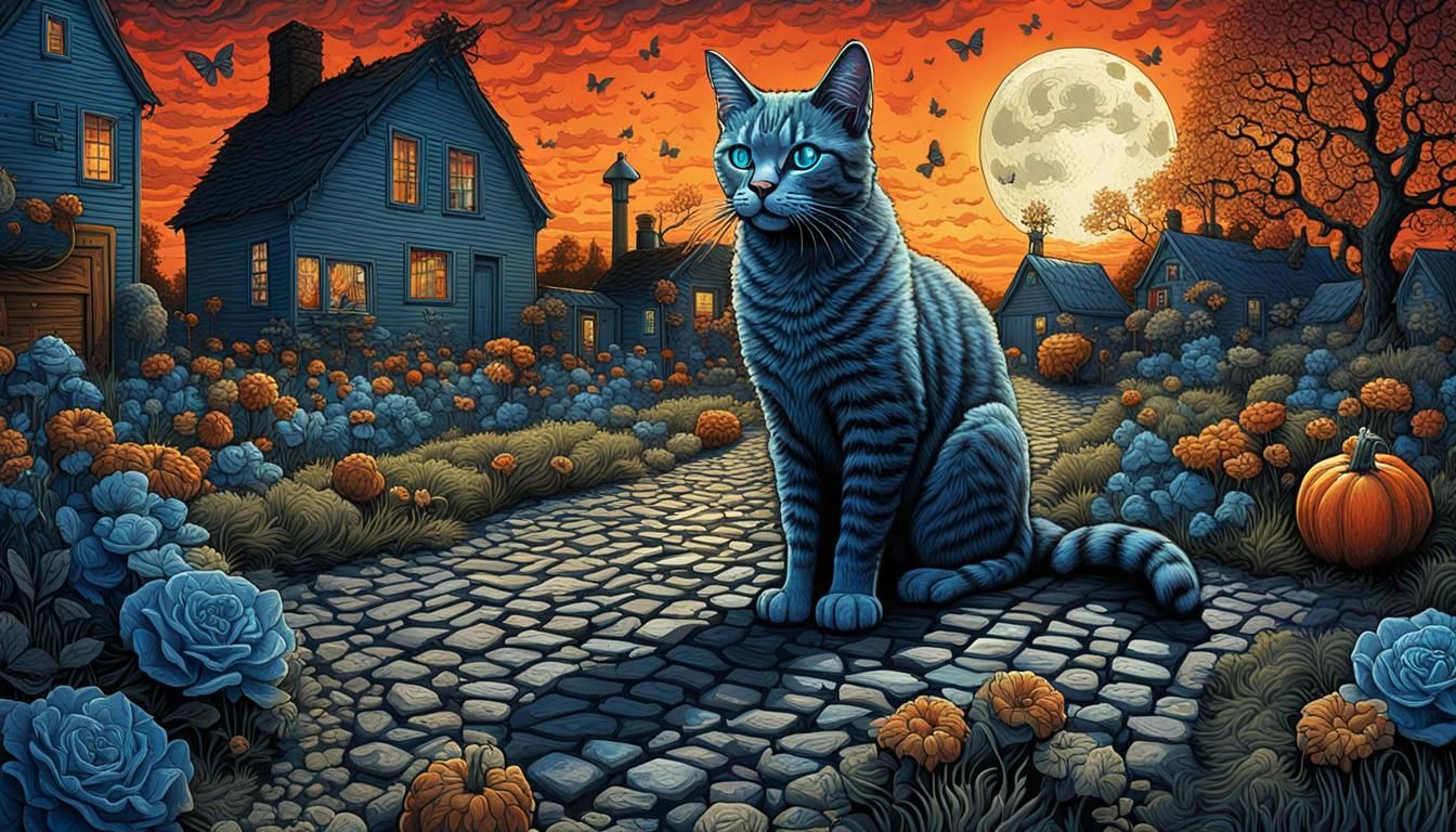 "detailed tabby cat on the farm,