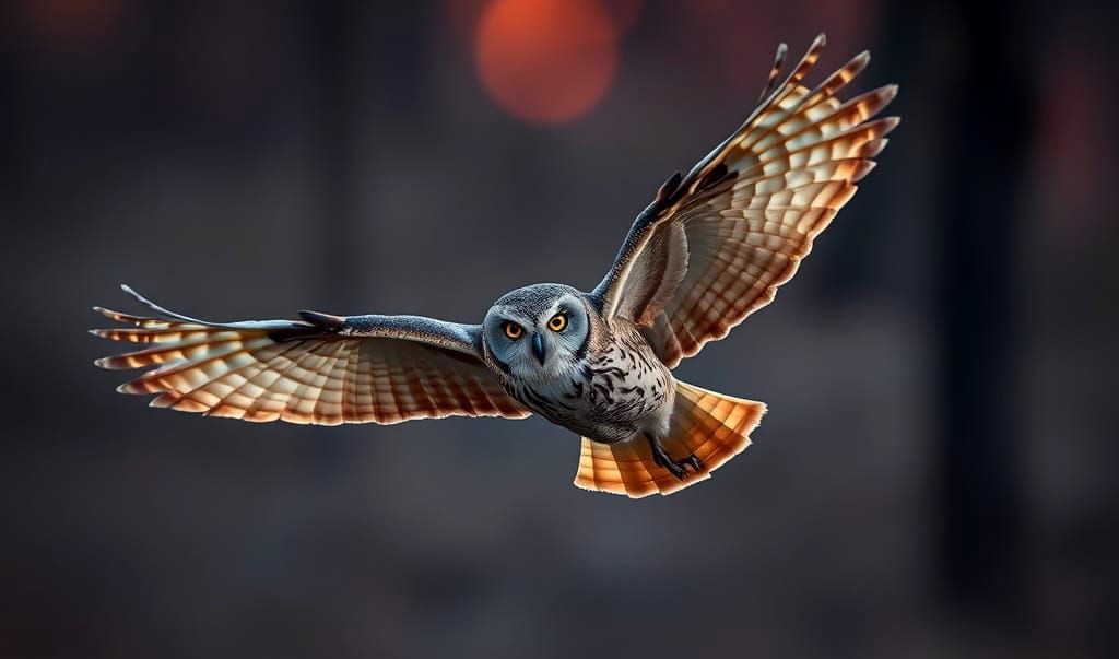 Majestic Owl in Flight with Spread Wings - 7 Likes  by @Thomas-Future