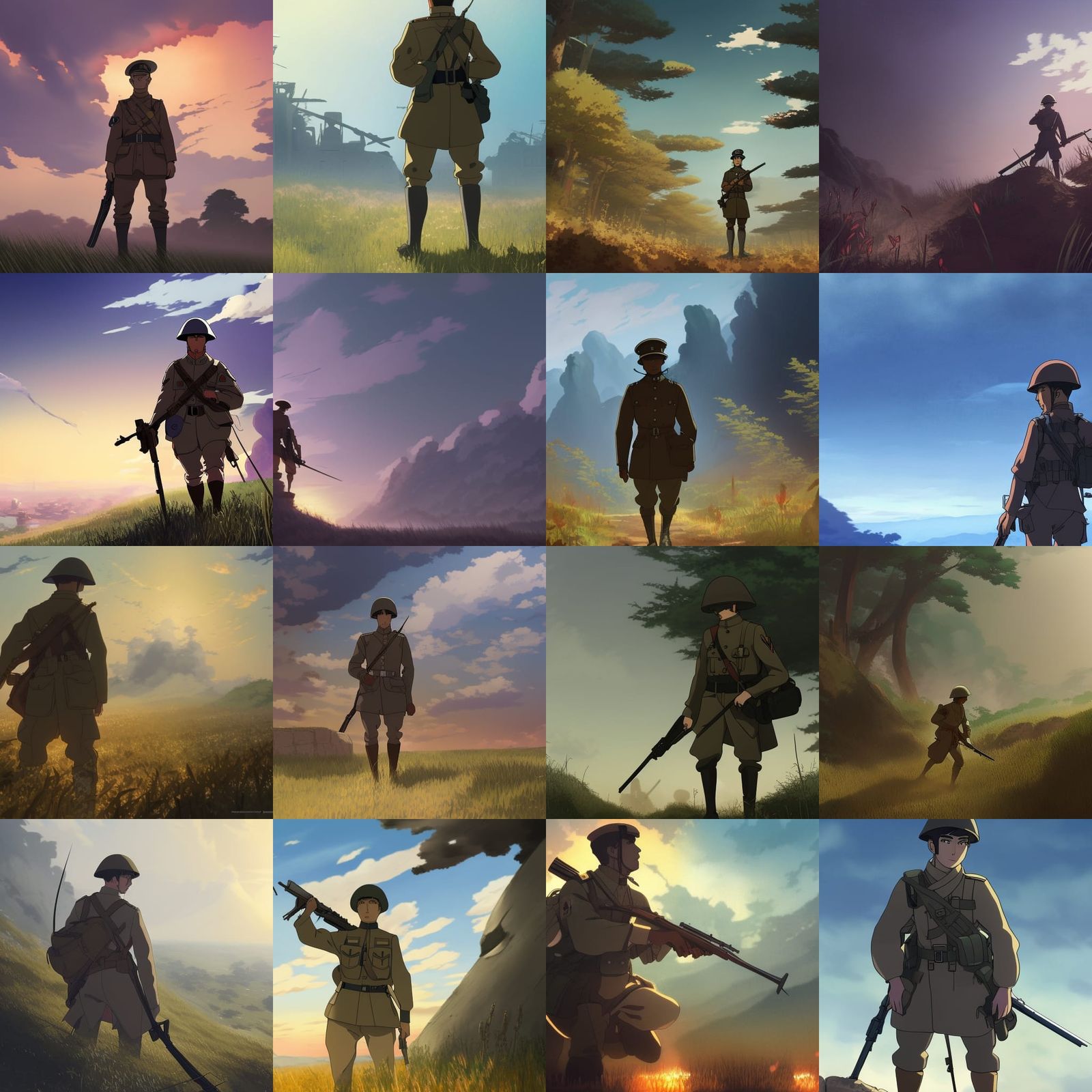 WW1 Solider with Battlefield