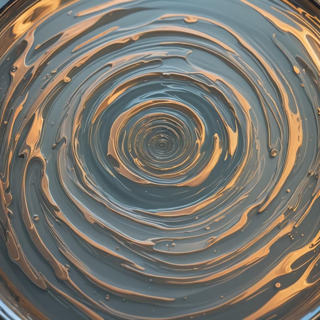 Miniature Whirlpool in Glass: Macro Matte Painting