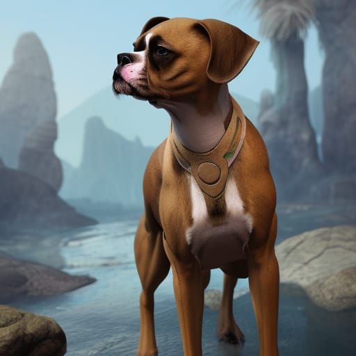Female Fawn Boxer Dog