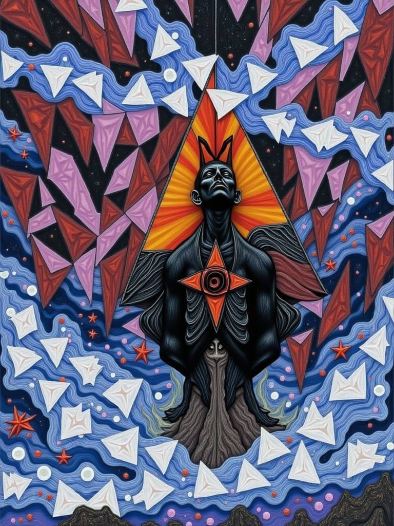 <lora:RB Figures:1.0>  Drawing of  an Angel with geometric wings