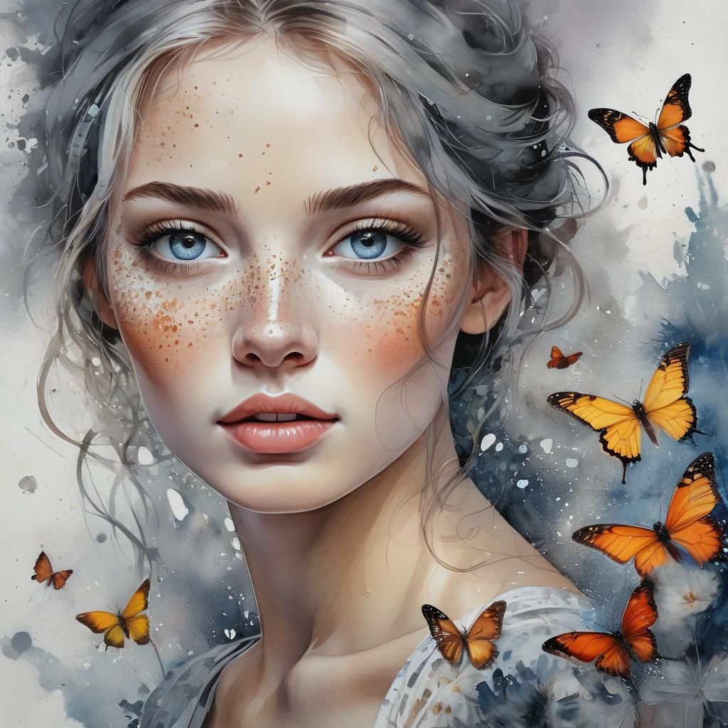 Butterflies lady - AI Generated Artwork - NightCafe Creator