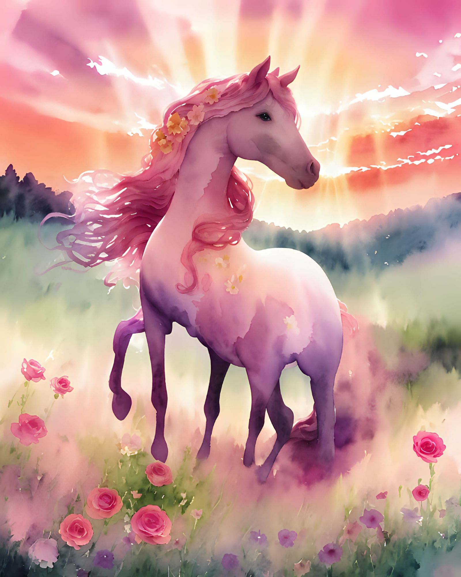 Six legged pink horse