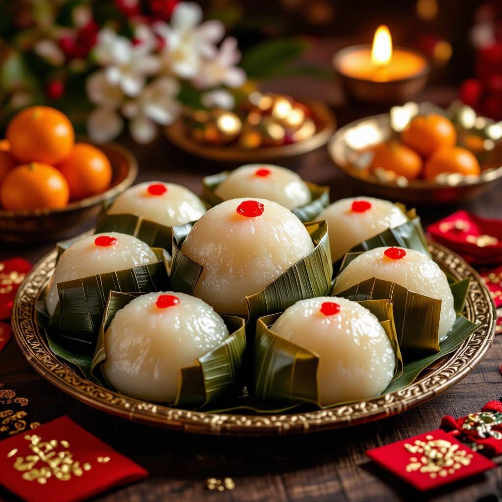 Thai Khanom Kheng for Chinese New Year Offerings