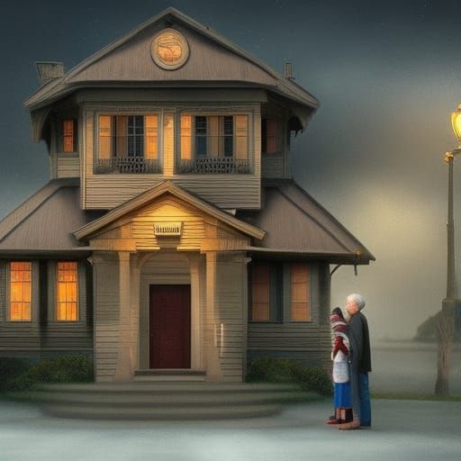 Nostalgic picture of old parents waiting for their children
