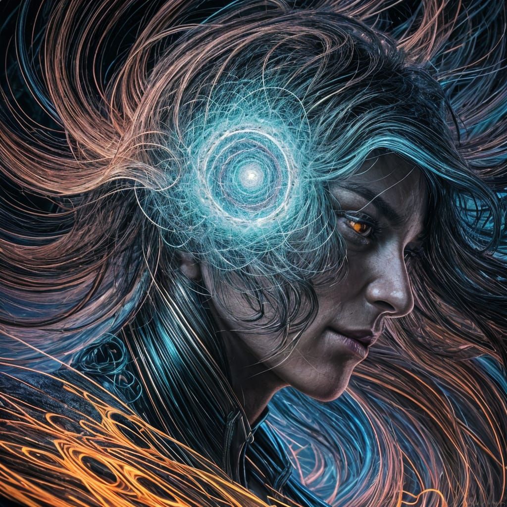 Mind Exploding with Vibrant Patterns in Hyper-Realistic Comi...