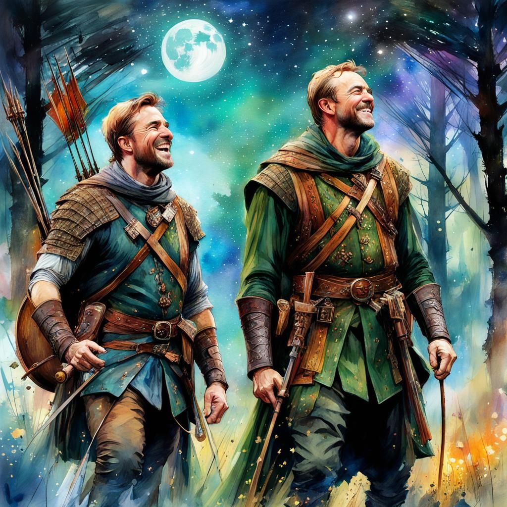 Robin Hood and Little John  by @Friar Luca
